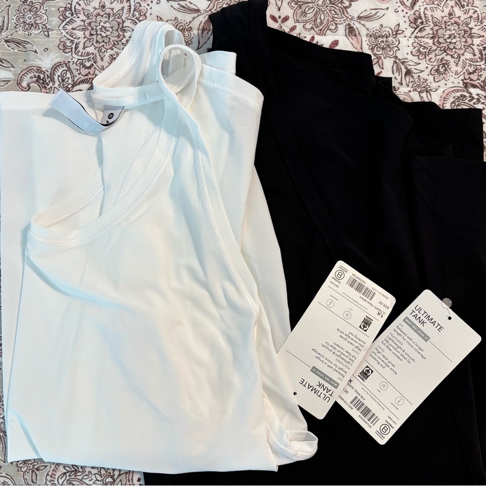 Women's Black and White Tank Tops